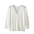 thumbnail image 1 of SHTXOZHI Womens V Neck Button Down Knit Cardigan Sweaters Long Sleeve Open Front Fall Outwear, 1 of 3