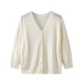 thumbnail image 1 of SHTXOZHI Womens V Neck Button Down Knit Cardigan Sweaters Long Sleeve Open Front Fall Outwear, 1 of 3