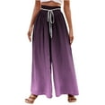 thumbnail image 1 of SHTXOZHI Womens Wide Leg Palazzo Pants High Waisted Print Trousers Drawstring Beach Vacation Pants, 1 of 5