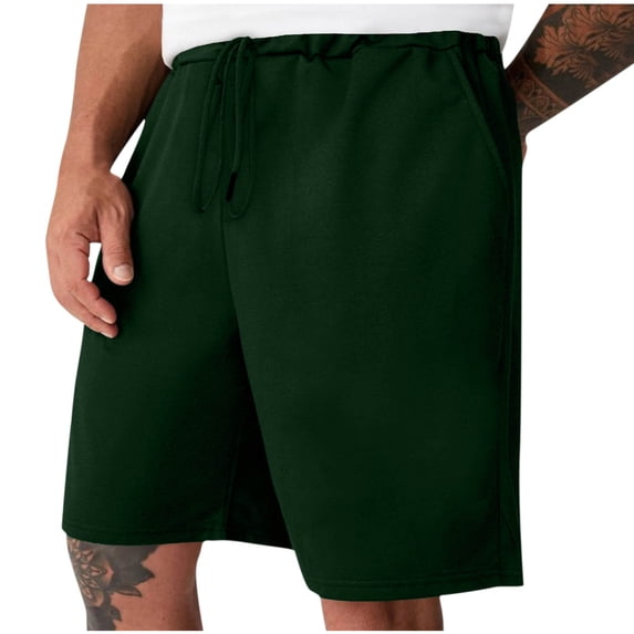 SHTXOZHI Workout Shorts for Men Elastic Waist Lounge Shorts with Pocket Summer Drawstring Sport Shorts