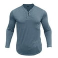 thumbnail image 1 of SHTXOZHI Workout T-Shirts for Men Fall Long Sleeve Gym Shirts Crewneck Button Casual Tee Tops, 1 of 6