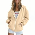 thumbnail image 1 of SHTXOZHI Zip Up Hoodies for Women Long Sleeve Sweatshirt Jackets Fall Winter Casual Coat with Pockets, 1 of 9