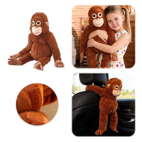 SHUAGNCR-Punch Monkey Plush, 66cm Large Orangutan Soft Toy, Plushies Eco-Friendly Plushies Material, Washable & Safe for Kids, Realistic Soft Cuddly Monkey Toy