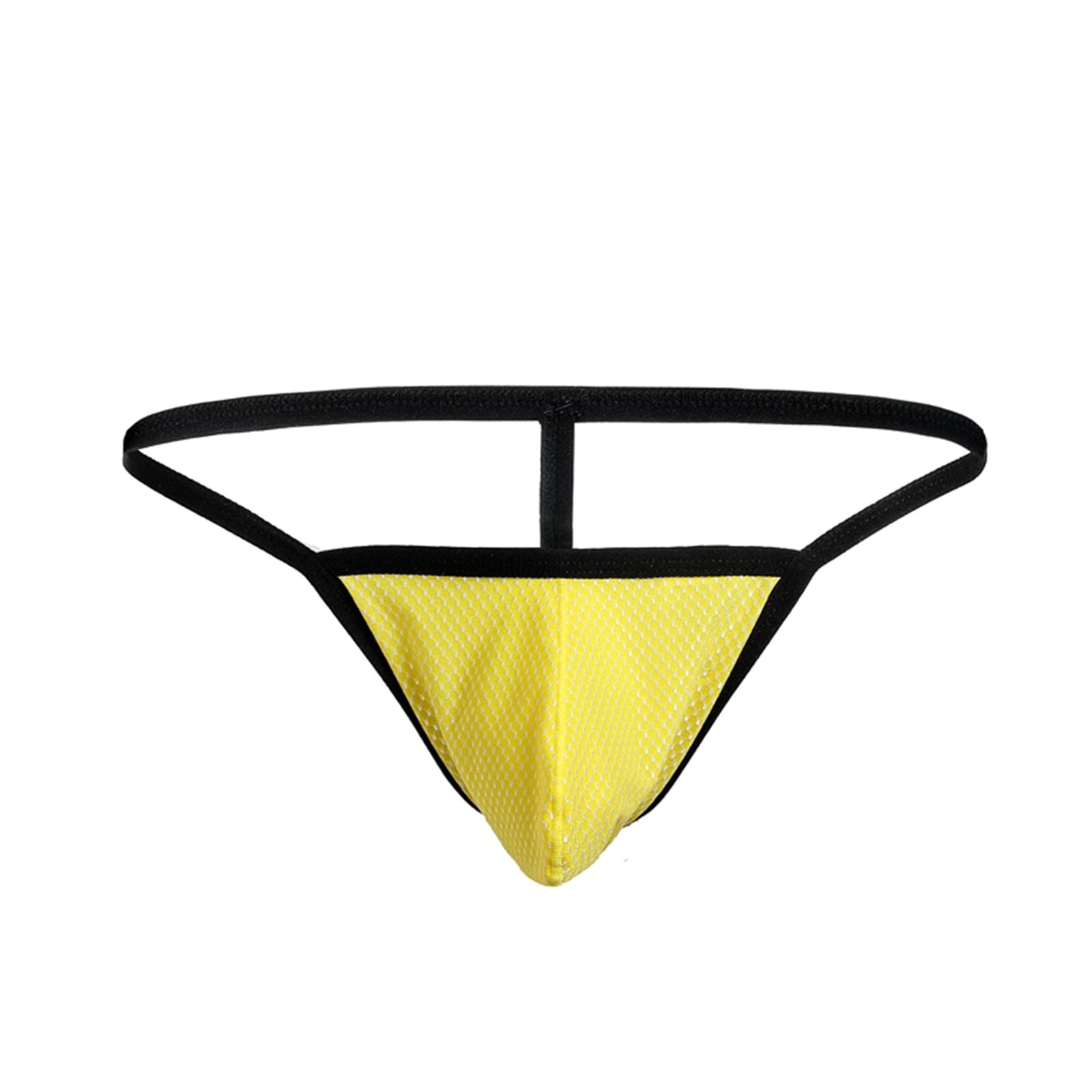 SHUDAGENG Men Underwear Men G String Thongs Sexy Underwear Jockstrap Men Thong Underwear Yellow