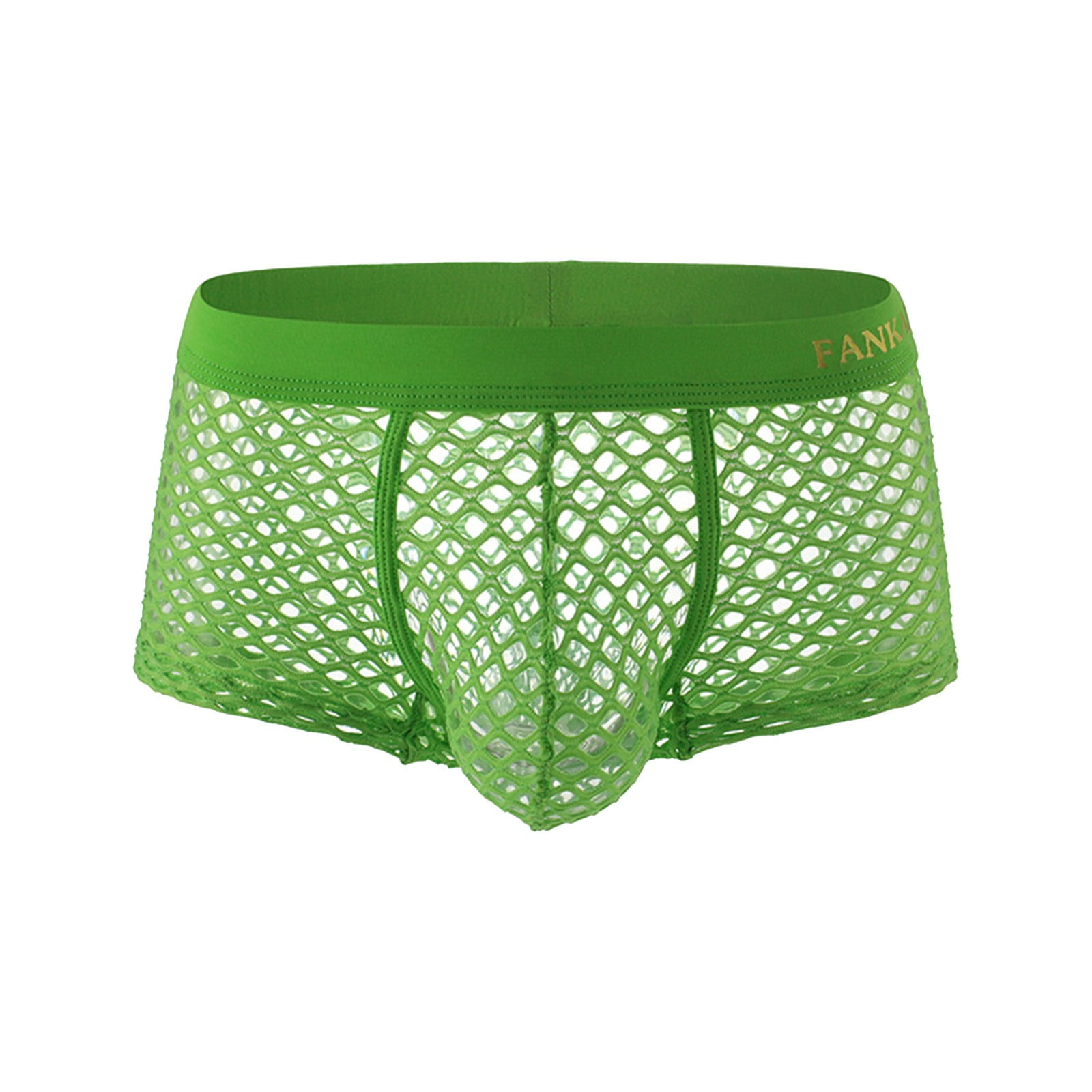 SHUDAGENG Fashion & Stylish Men's Shorts Hollow Out Sexy Sports Fishing Net  Capris Semi Transparent Pajamas Green L 