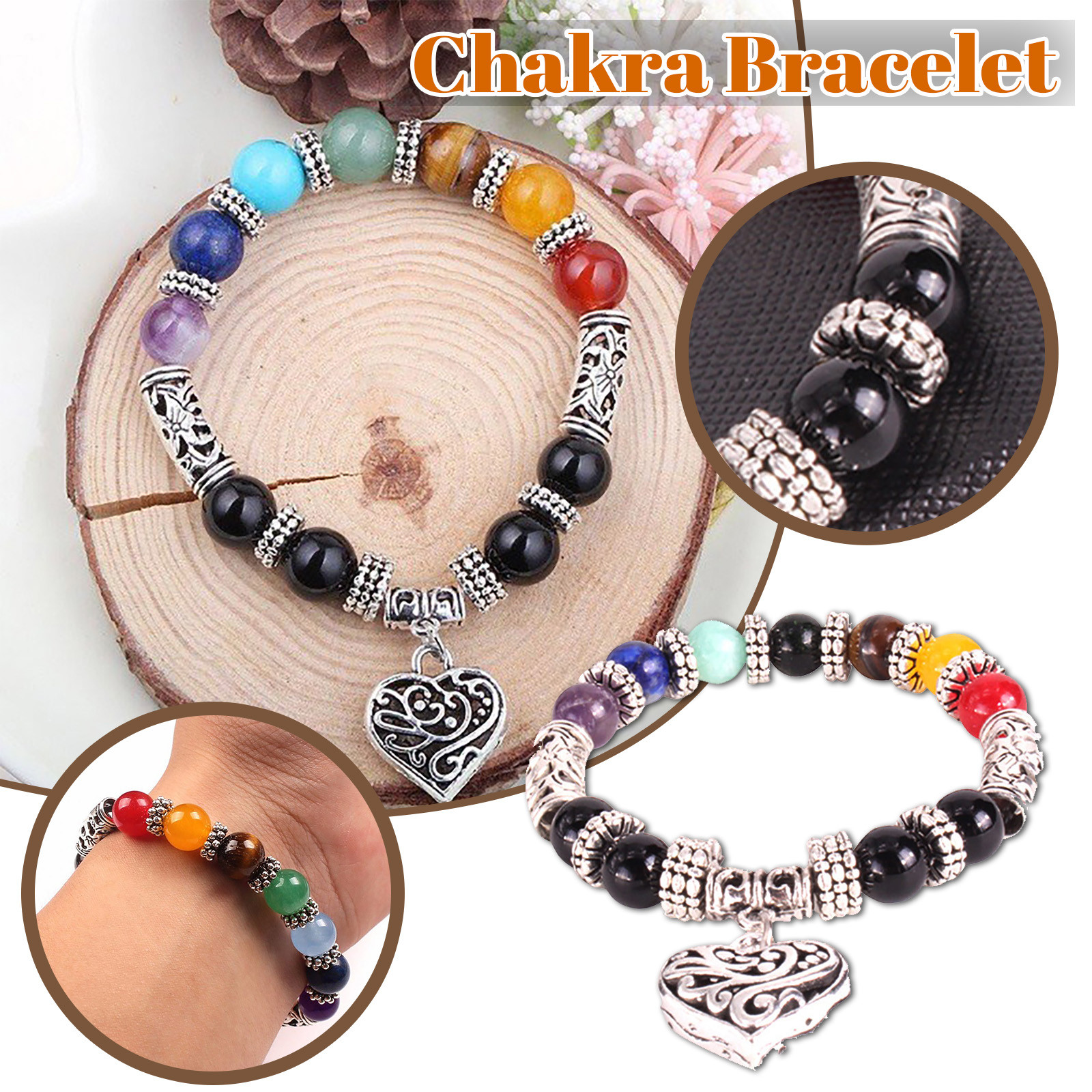 SHUDAGENG Womens Necklace Jewelry Necklace Chains 7 ChakraReiki Heart