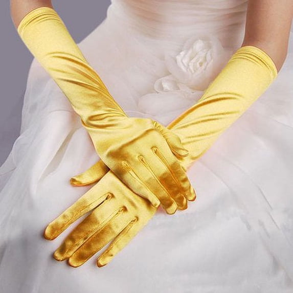 SHUDAGENG Womens Satin Long Gloves Opera Wedding Bridal Evening Party Prom Gloves YE