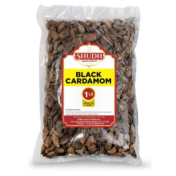 SHUDH Black Cardamom Pods 1 LB | Whole Kali Elaichi Indian Spice ~ All Natural | Vegan | Gluten Friendly | NON-GMO | Indian Origin