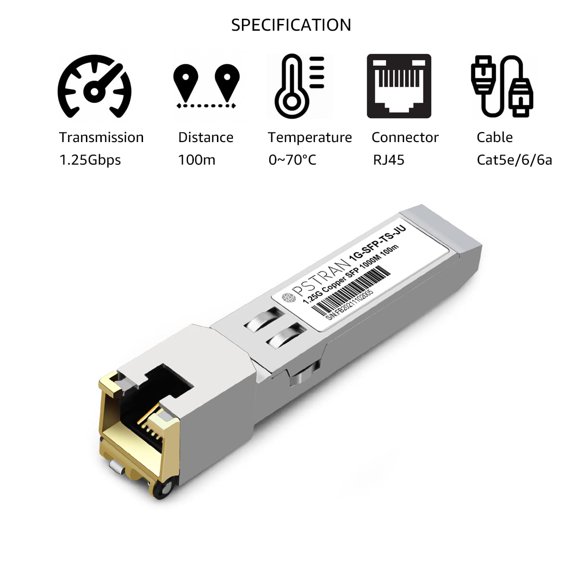 SHUHIK-1000BASE-T SFP RJ45 Copper Transceiver Module Compatible with Juniper QFX-SFP-1GE-T SRX-SFP-1GE-T EX-SFP-1GE-T 100m Cat5e/6