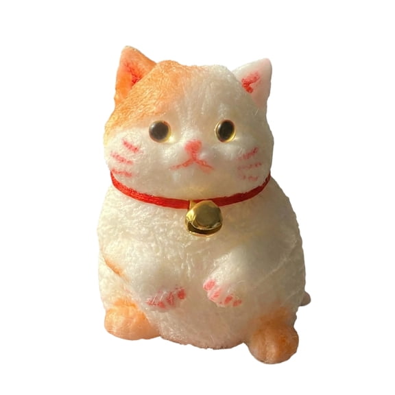SHULIN Cute Squishy Dolls Fluffy Cat Stress Relief Doll - Super Soft Squeeze Fidget Cat Figurine, Anxiety Relief Desk Ornament, Decompression Sensory Item