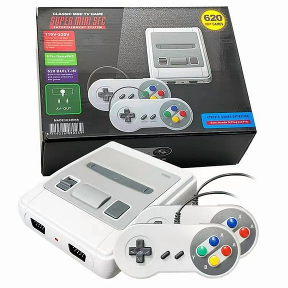 SHUNAN Classic Mini Retro Controllers Built in 620 Different Classic Plays and Dual Remote Controllers,AV Output Video TV System