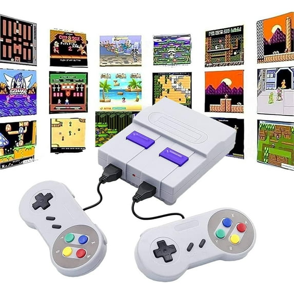 SHUNAN Retro Machines Built in 620 Video and 2 Controllers, Mini Video Controllers Plug and Play TV with AV Output, 8-Bit Video System, Children's Gift