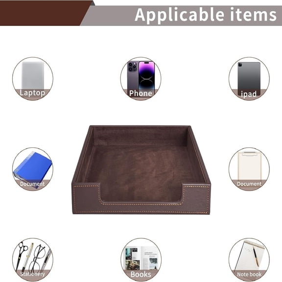 SHUNFUKUN Letter Tray - Load Documents Trays Front for Office Desktop Organizer - Desk Magazine, File, A4 Paper Holder - Paper Document File Holder (Drak Brown)