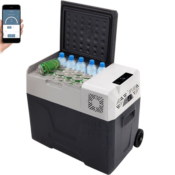 SHUNHENGYE 50L/52.83QT Car Refrigerator, 12V, Portable Compressor, App Control, -4F to 68F, USB & Digital Panel, for Travel Outdoor Home Use