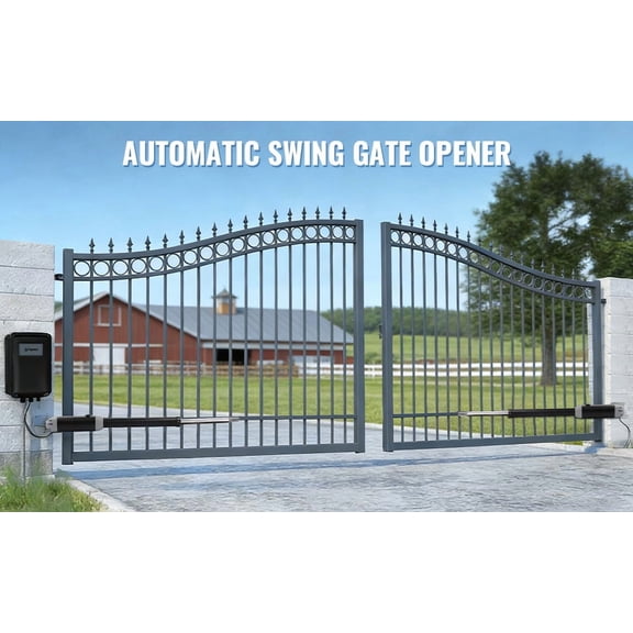 SHUNHENGYE SW400DC Automatic Sliding Gate Opener Dual Arm 400kg – 62W Motor, Max 4m Gate Length, 24V Battery Optional, Remote Range ≥30m, Low Noise ≤60dB