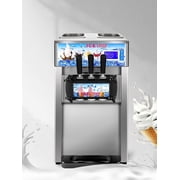 SHUNHENGYE ZM-168 Commercial Countertop Soft Ice Cream Machine, 18L/H, Low Noise, 2+1 Flavors, One-Key Cleaning