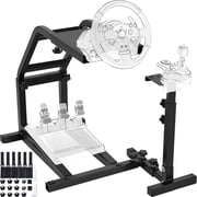 SHUNHENGYE Racing Wheel Stand - Fully Adjustable Height & Distance, Carbon Steel Construction, Compatible with G25/G27/G29 & Other Wheels, Easy Assembly with Pre-drilled Holes