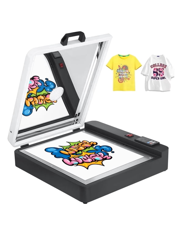 550W Heat Press Machine 0-180C Dual-Sided Heating with Timer 0-999s, Safety Fuse, Cooling Fan, for A3/A4/A5 Film, T-Shirts & Hats