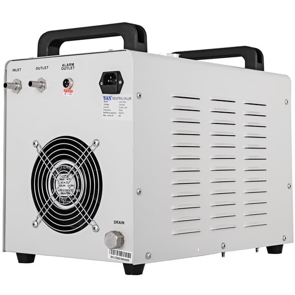 SHUNJITAI CW-3000AG Industrial Water Cooler Chiller for CNC & Laser Engraving, 9L Tank, Flow & Temp Alarms, Air-Cooled Radiator