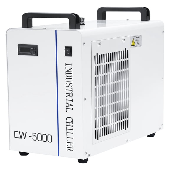SHUNJITAI CW-5000 Industrial Water Cooler Chiller – 6L Tank, 10L/Min Flow, with Alarm & Drain Port