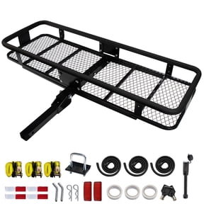 SHUNJITAI Folding Hitch Cargo Carrier, 60"x20"x6", 500Lbs Capacity, Rust-Proof Steel, for Car SUV Off-Road