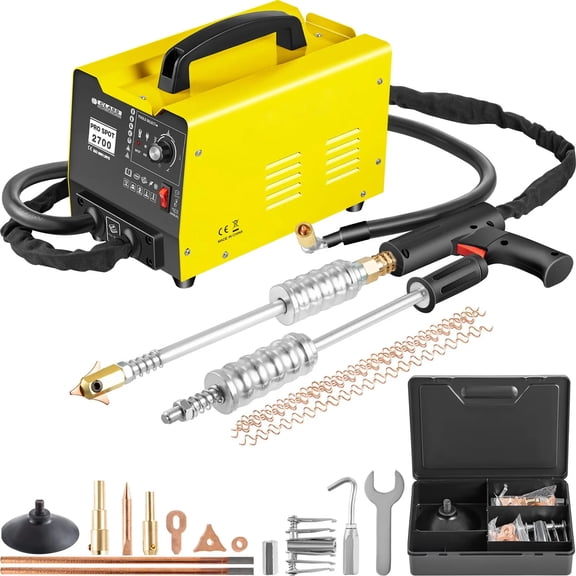 SHUNJITAI GYS2700 Multi-Modes Dent Puller Machine, 2KW Car Body Stud Welder, Dual Guns Interface for Washer Welding & Carbon Rod Heating, Fast Heat Dissipation