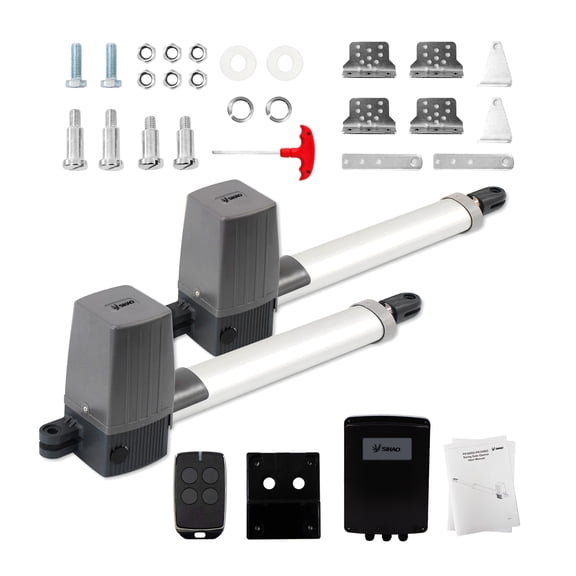SHUNJITAI PK300DC DC Swing Gate Opener for a Single Leaf Gate up to 2.5m and 300kg, Featuring an 80W Motor, Single Button Remote with ≥30m Range