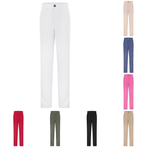 SHUNSUI Girls Unifor M Pants Kids Dress Pants High Stretchy With Pockets Size 5 16 Years Clothes Pants Size 8 Girls Outfits Girls Baseball Pants Youth Warm up Pants Athletic Girls Pants Pants Baby