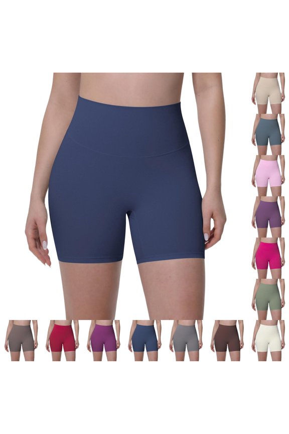 Ice Feel Breathable Friendly Tight High Waist Yoga Shorts for Running Workout Fitness Compression Wicking Seamless Lightweight Summer Stretch Women Running Short Women Yoga Shorts with