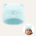thumbnail image 1 of SHUNSUI Kids Cat Knit Hat Embroidered Ears Winter Warm Cap Cold Weather, 1 of 6