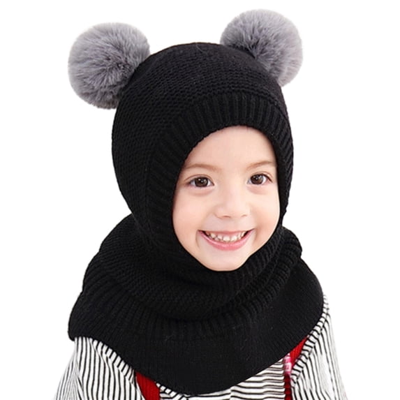 SHUNSUI Kids Woolen Hat Antler Knitted Cap Earmuffs Children Winter Cute