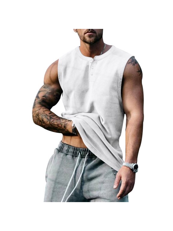 Men's Muscle Workout Tank Tops Gym Bodybuilding Fitness Athletic T Shirts Sleeveless Vest Shirts Men T Shirts Long Sleeve Variety Pack Large Tall Shirt Men Long Sleeve Running Shirt Tops
