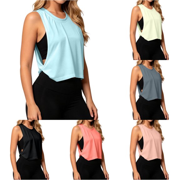 SHUNSUI Sleeveless Workout Tank Top Sun Athletic Yoga Shirt for Fitness Running Tang Top plus Size Undershirt 4x Tops Athletic High Neck Tops for Women Apparel Pack 90s Top Women Blouses Women Shirt