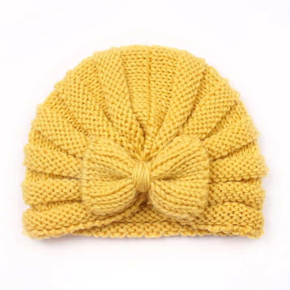 SHUNSUI Toddler Knitted Turban Hat Bowknot Cotton Elastics Headwear Babies