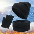 thumbnail image 1 of SHUNSUI Unisex Wool Hat Scarf Gloves 3 Piece Cute Snow Winter Set, 1 of 3