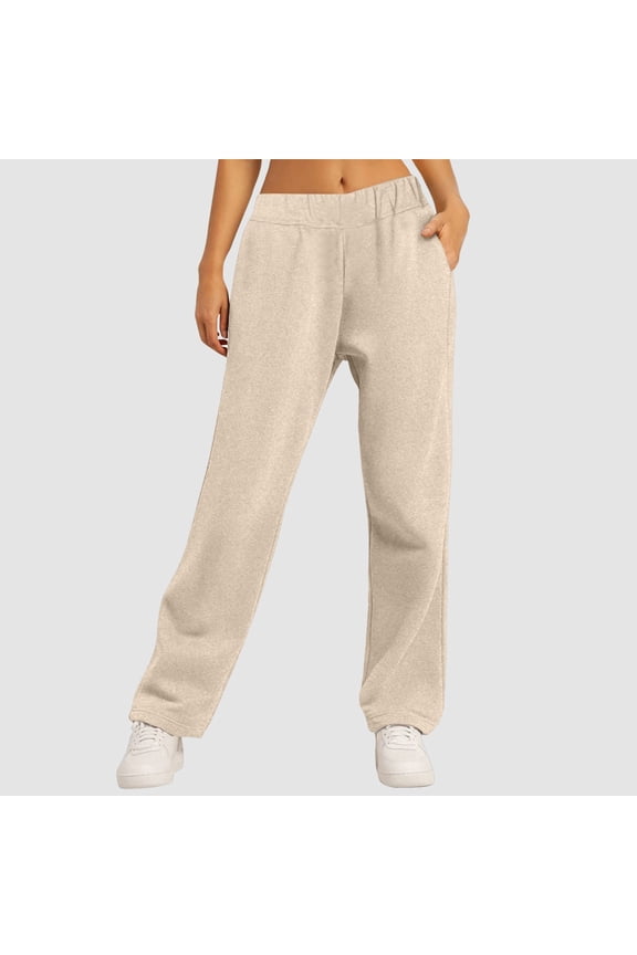 Women’s Lined Sweatpants Wide Straight Leg Pants Bottom Sweatpants Joggers Pants Workout High Waisted Yoga Pants with Pockets Womens Casual Pants 2x Womens Casual Loose Ripped Denim Pants