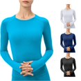 thumbnail image 1 of SHUNSUI Women's Sports Shirt Long Sleeve Running Shirt Thermal Autumn Winter Pullover Tops Training Fitness Long Sleeve Shirts with Thumb Holes for Sports Running Fitness Thermal Tops for Women Long, 1 of 6