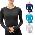 thumbnail image 1 of SHUNSUI Women's Sports Shirt Long Sleeve Running Shirt Thermal Autumn Winter Pullover Tops Training Fitness Long Sleeve Shirts with Thumb Holes for Sports Running Fitness Thermal Tops for Women Long, 1 of 6