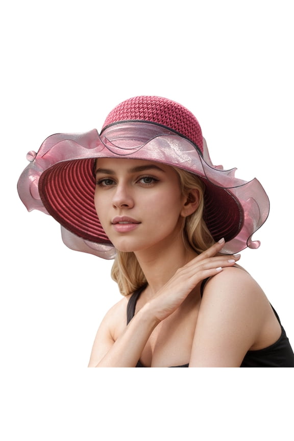 Women's Summer Sun Hat Senior Sense Of Temperament Elegant Large Brim Hat Breathable Edge Sun Hat Pillbox Hat Turret Cap Mens Hat Painter Hats Men Silk Women Artist Knit Hats for Women 90s