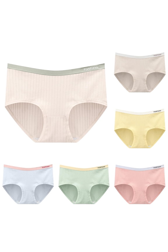 Women's Threaded Threaded Mid Rise Panties Juniors Underwear Granny Panties for Women No Line Panties for Women Bikini Skeleton Panties for Women Underwear Seamless Deal for Seamless
