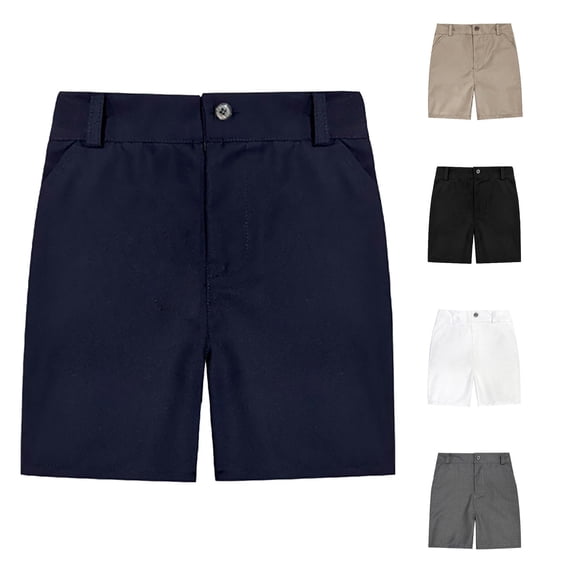 SHUNSUI Youth Boys Shorts Stretch School Clothes Kids Flat Front Dress Chino Twill Casual Shorts Pockets Toddler Boy Beach Clothes Basketball Shorts for Kids Boys School Shorts Tennis Shorts Solid