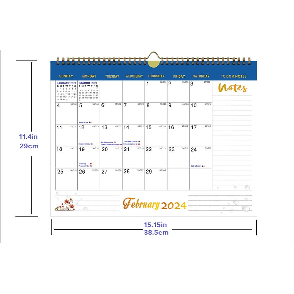 SHUNXIN Desk Calendar 18 Month Desktop Calendar 20242025 17" x 11.5