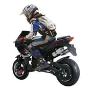 SHUO Y 49cc 4-Stroke Pocket Rocket Motorcycle, 8 Inch Wheels Mini Motorcycle, Gas Pocket Motorbike with Front Rear Disc Brakes, Dual Headlights Black