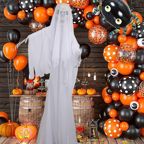 SHUO Y - 66.54" Standing Ghost Halloween Decoration, Sound-Activated Spooky Ghost Prop with Scary Sounds for Indoor/Outdoor Decor