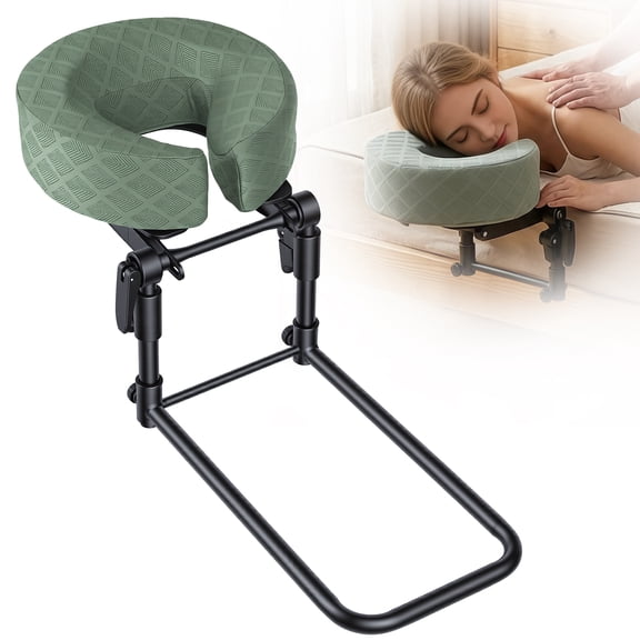 SHUO Y - Adjustable Face Down Pillow Stand, Foldable Prone Sleeping Support Frame with U-Shaped Cushion, Soft Fabric Styles Face Rest for Post-Surgery Recovery, Reading, Massage