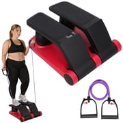 SHUO Y - Air Resistance Stepper with Resistance Bands, Stepper Climber Fitness Machine, 5-Level Adjustable Mini Stair Climber for Home Cardio,with LCD Monitor, Non-Slip Pedals & 300lbs Capacity