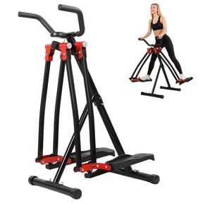 SHUO Y - Air Walk Elliptical Exercise Machine for Home Gym, Foldable Elliptical Cross Trainer with LCD Monitor, Cardio Workout Machine, Side Sway Action 360 Motion Full-Body Fitness Equipment