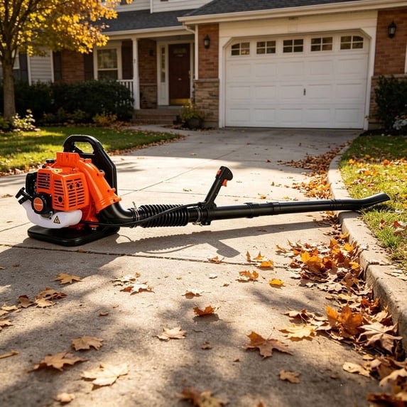 SHUO Y - Blower, 52cc 2-Stroke Backpack Gas Leaf Blower, 550 CFM Powerful Backpack Blower for Lawn & Yard Cleaning (01-Orange)