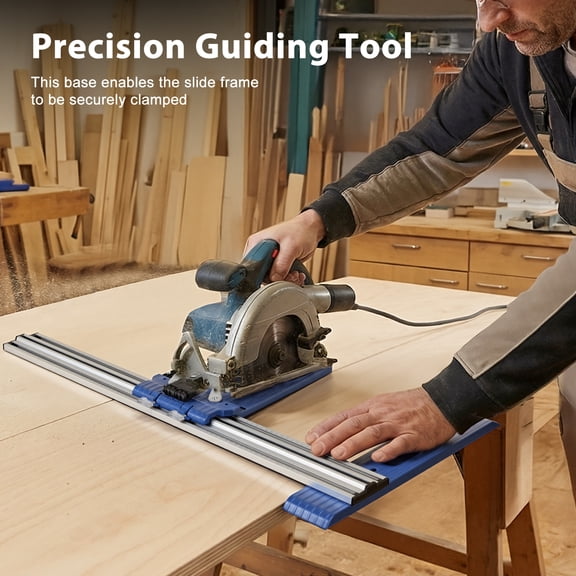 SHUO Y - Circular Saw Guide Rail, 0-65cm Adjustable, Woodworking Cutting Guide Tool with Scale, Portable Straight Cut Guide for DIY Woodworking Projects