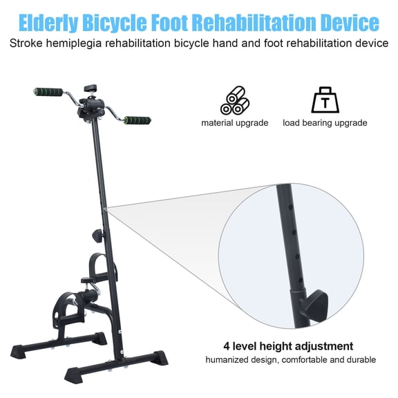 SHUO Y - Height Adjustable Arms & Leg Exercise Pedal Machine with Digital Display Counter, Resistance Adjustable Fitness Bike for Elderly, Mini Workout Trainer with Anti-Slip Base